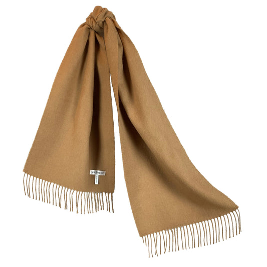 Beige Baby Alpaca Fringed Scarf Scarf WASHEIN