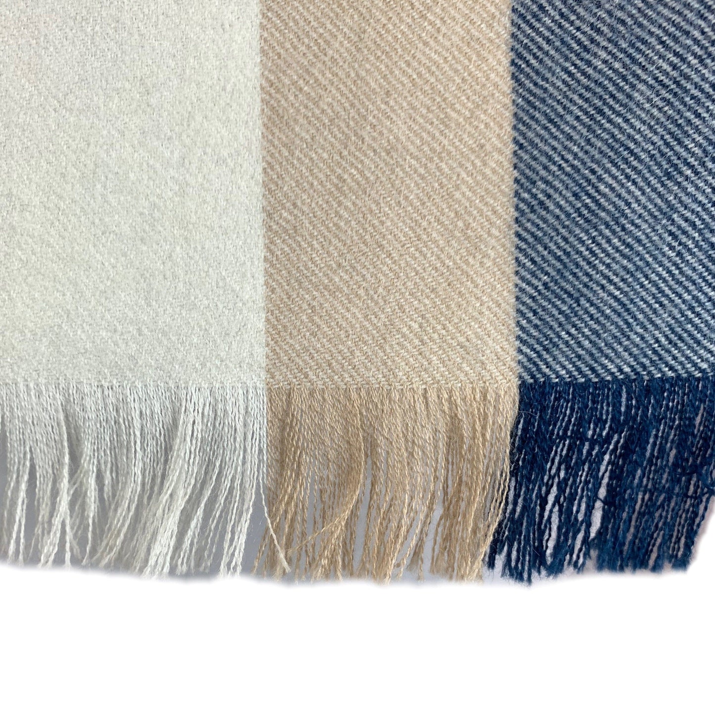 Blue Striped Baby Alpaca Scarf Scarf WASHEIN