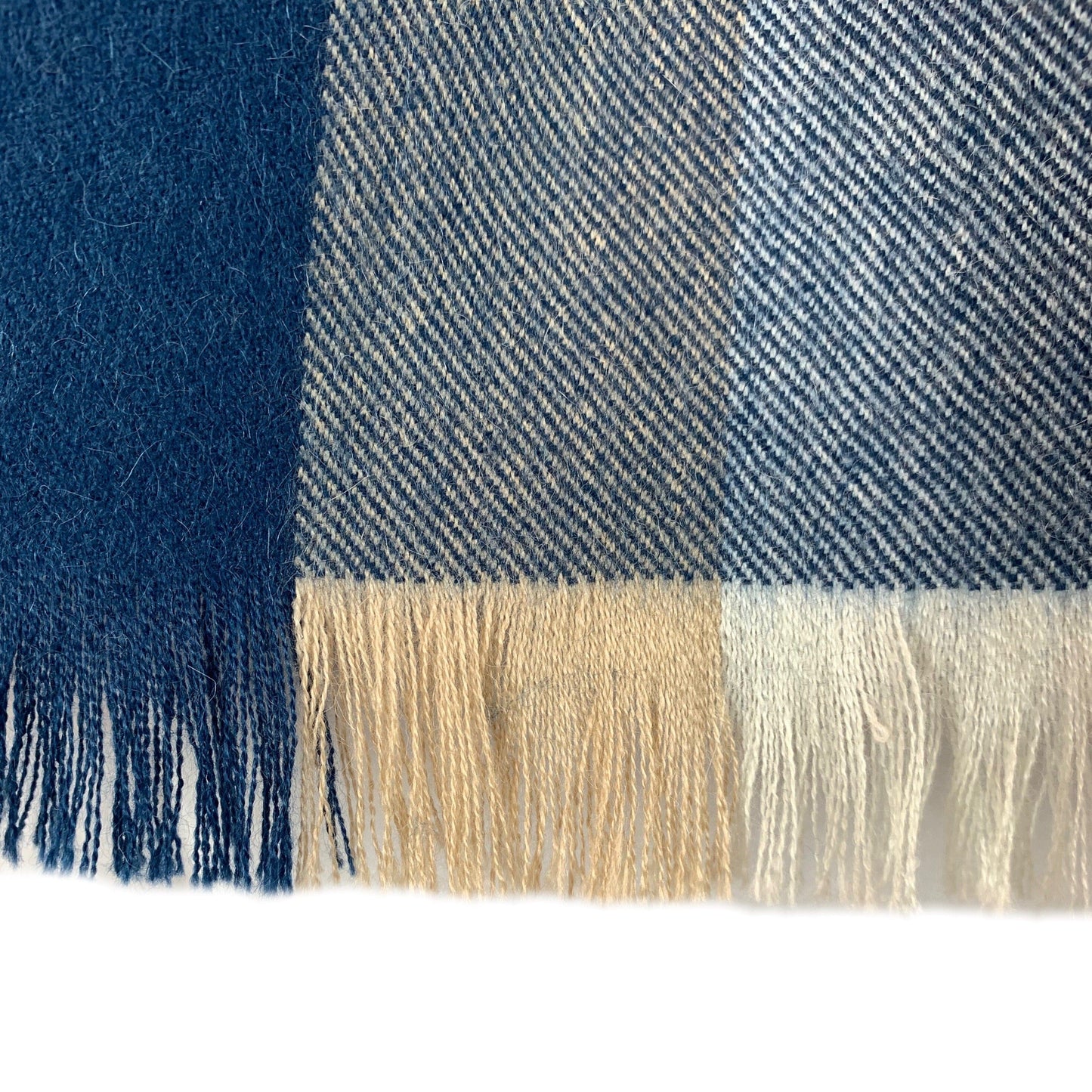 Blue Striped Baby Alpaca Scarf Scarf WASHEIN