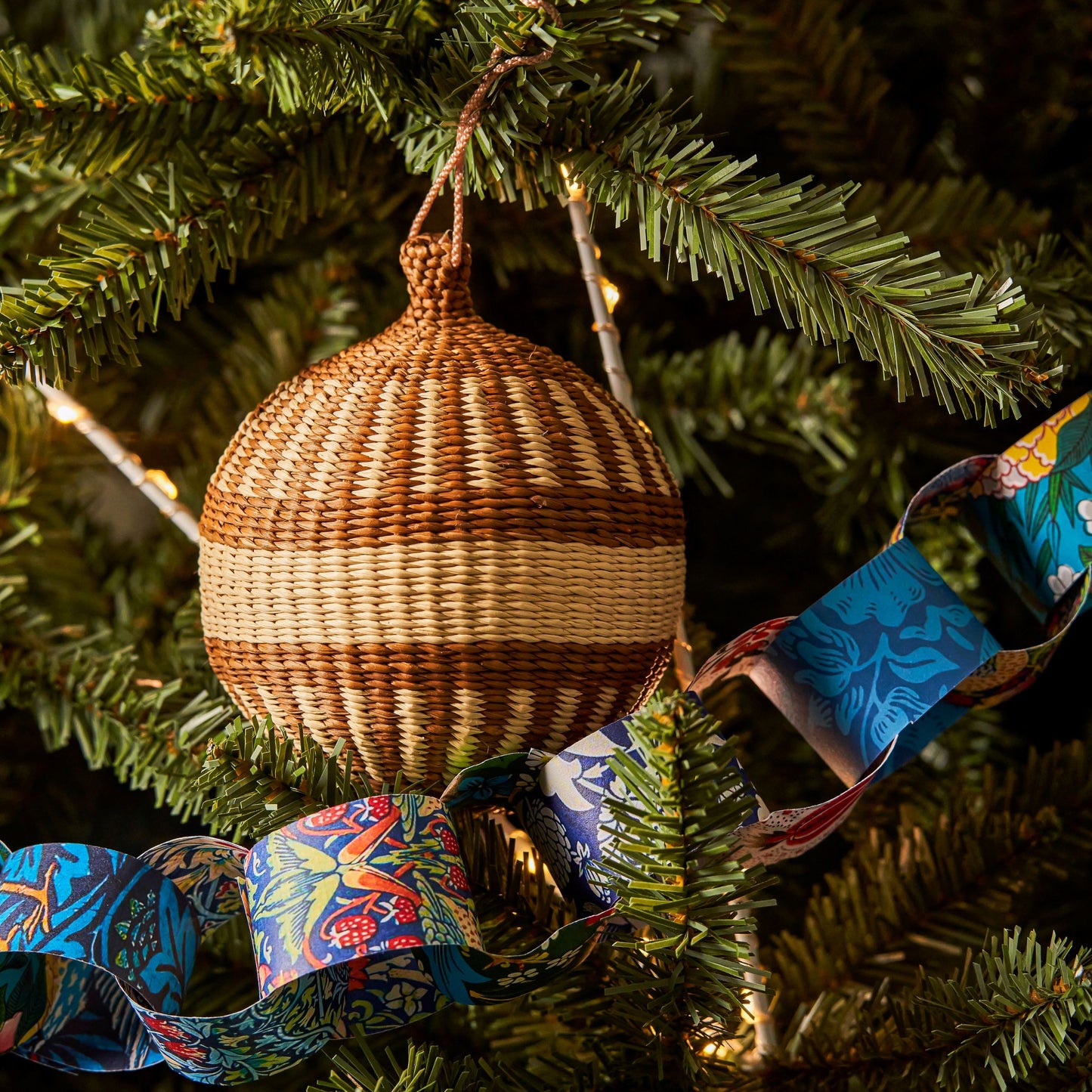 Brown & Natural Christmas Tree Baubles Pack of 3 Bauble WASHEIN