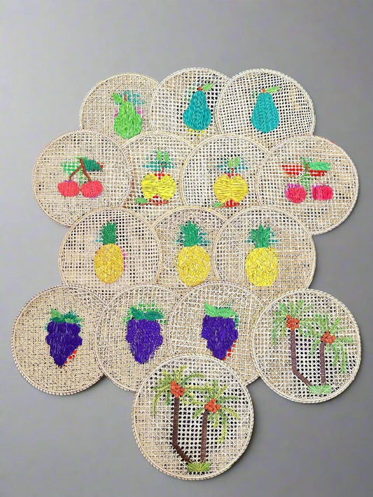 Fruit Embroidery Placemat Bundel Set of 15 Placemats WASHEIN