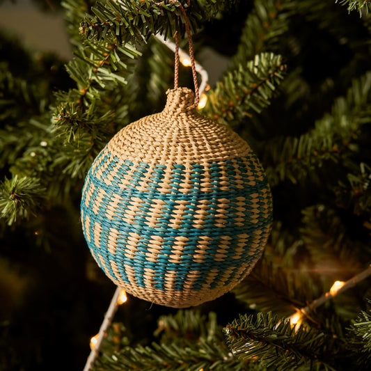 Iced Blue Christmas Tree Baubles Pack of 3 Bauble WASHEIN