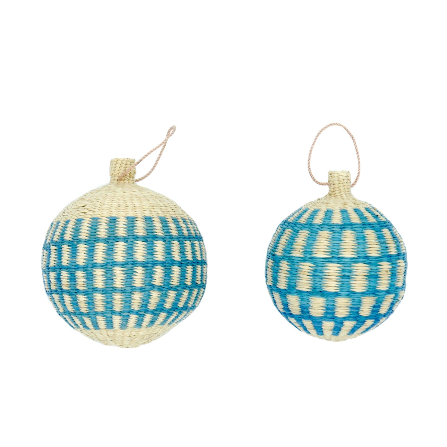 Iced Blue Christmas Tree Baubles Pack of 3 Bauble WASHEIN 8cm