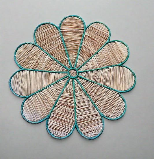 Light & Dark Blue Big Flower Placemats Mixed Set Placemats WASHEIN