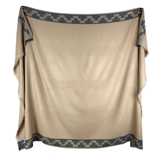 Patterned Brown Classic Premium Baby Alpaca Throw Throws WASHEIN