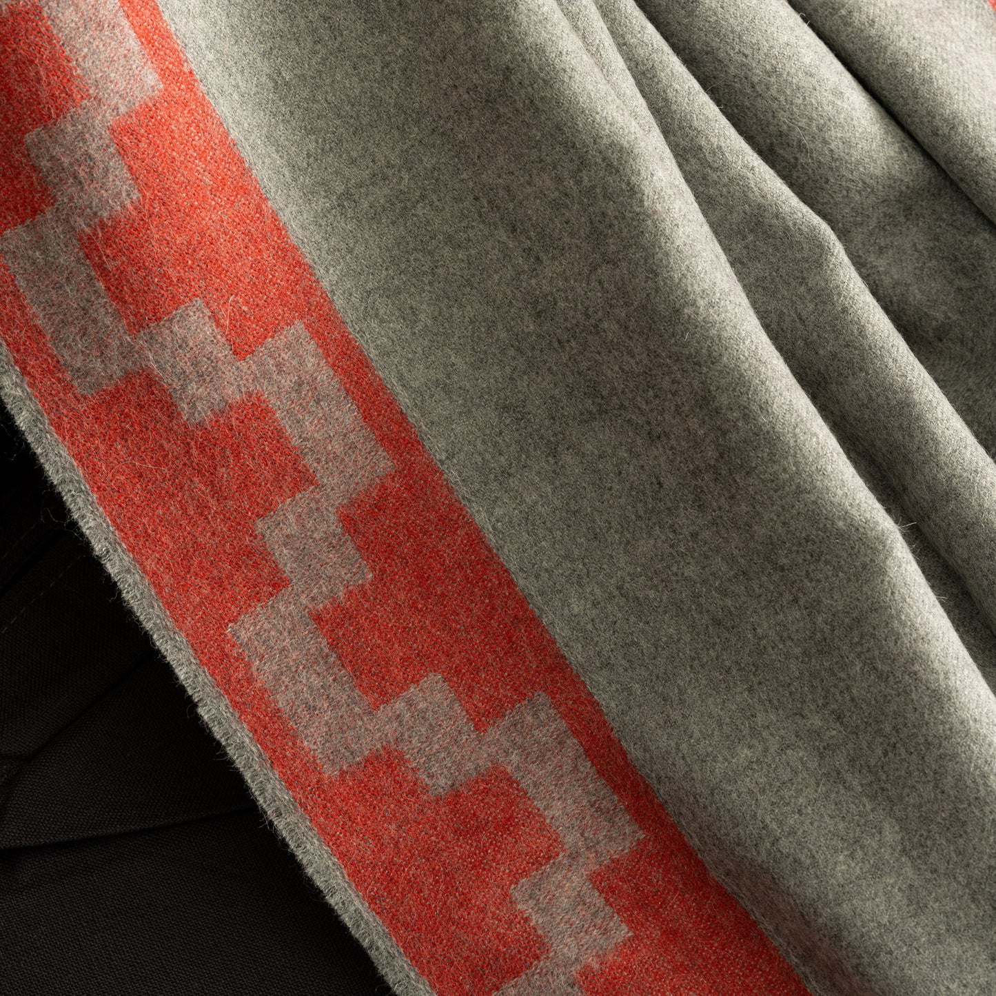 Patterned Grey Classic Premium Baby Alpaca Throw Throws WASHEIN