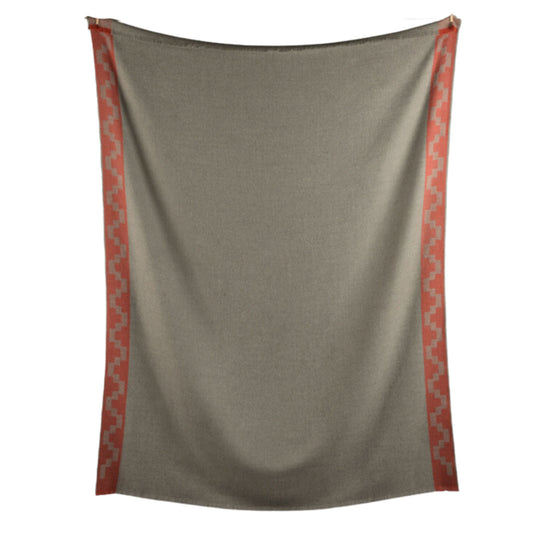 Patterned Grey Classic Premium Baby Alpaca Throw Throws WASHEIN