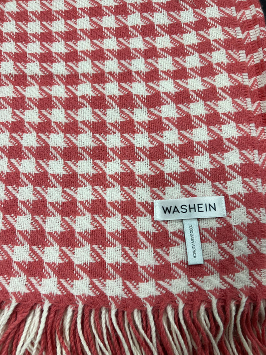 Pink Houndstooth Premium Baby Alpaca Throw Throws WASHEIN
