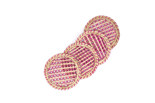 Pink Straw Coasters WASHEIN
