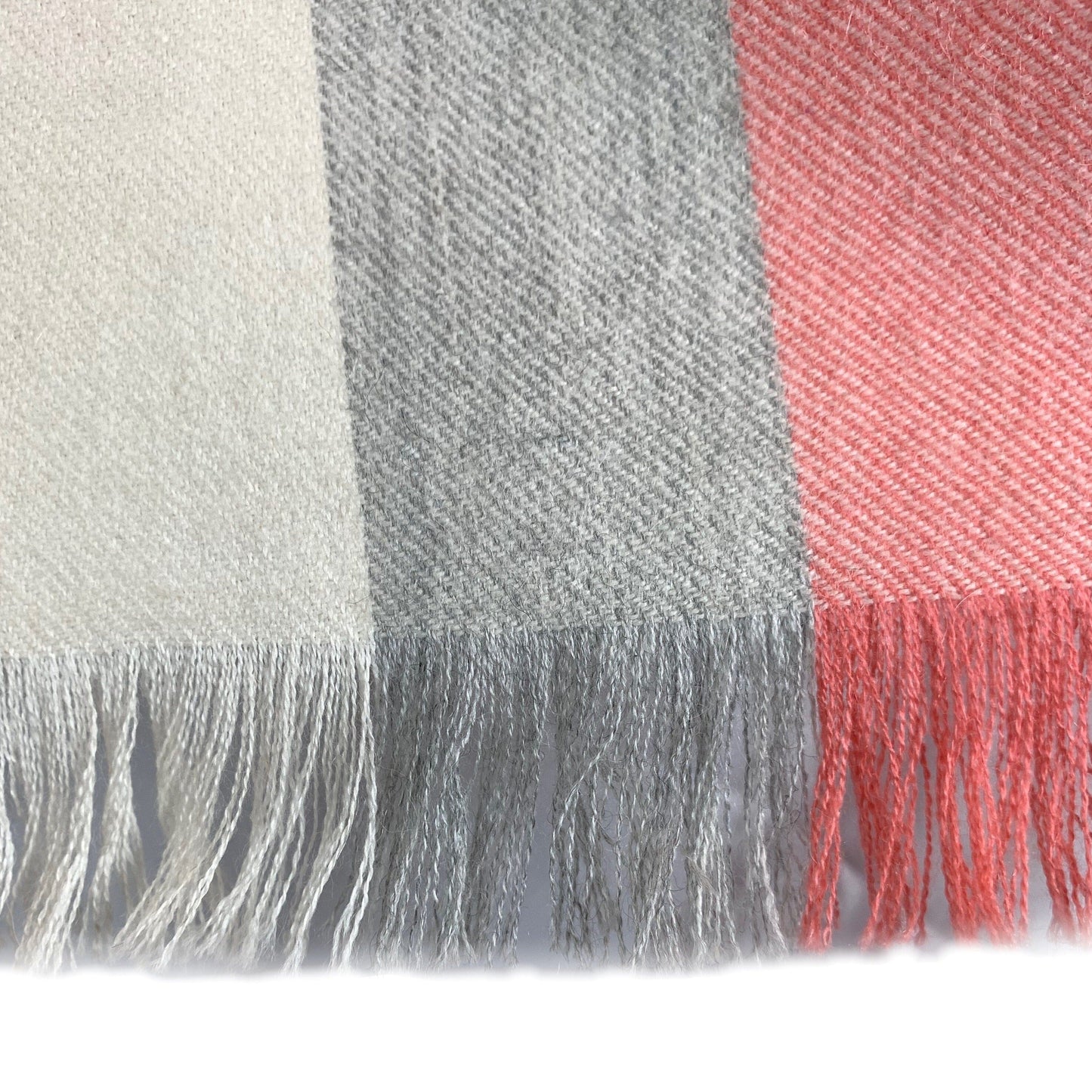 Pink Striped Baby Alpaca Scarf Scarf WASHEIN