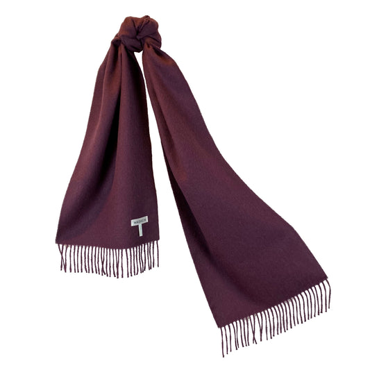 Purple Baby Alpaca Fringed Scarf Scarf WASHEIN