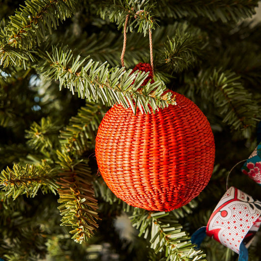 Red Christmas Tree Baubles Pack of 3 Bauble WASHEIN