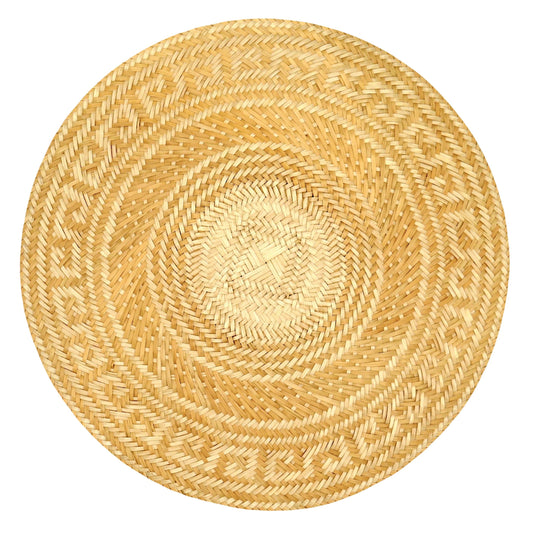 Set x 4 Natural Straw Round Placemats Placemats WASHEIN