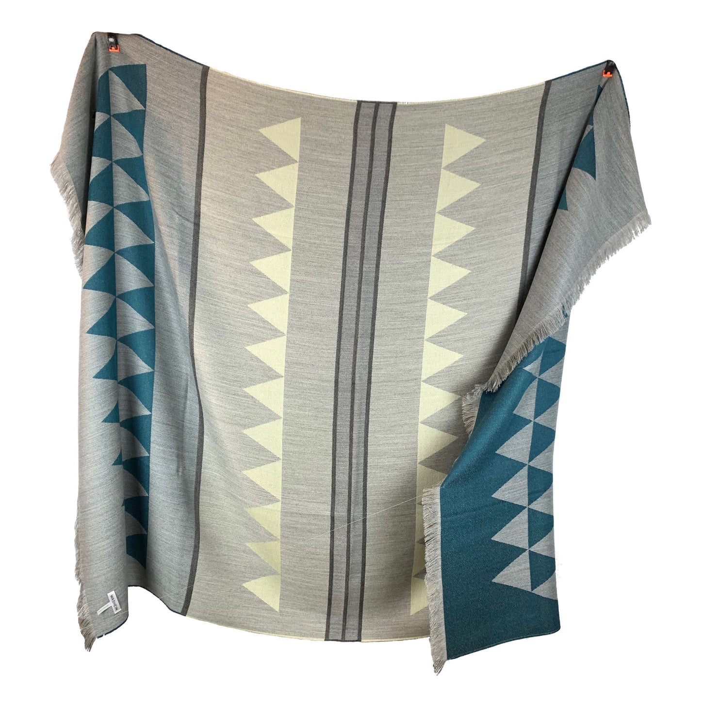 Triangle Blue Classic Premium Baby Alpaca Throw Throws WASHEIN