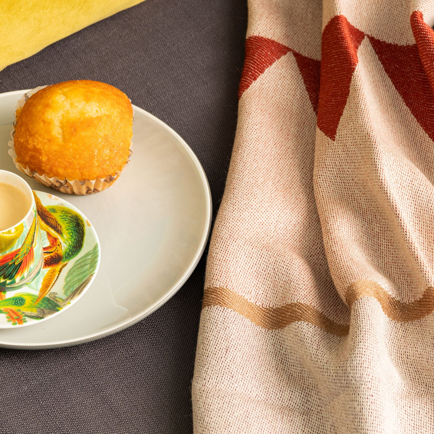 Triangle Orange Classic Premium Baby Alpaca Throw Throws WASHEIN