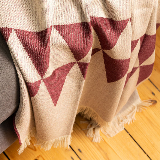 Triangle Orange Classic Premium Baby Alpaca Throw Throws WASHEIN