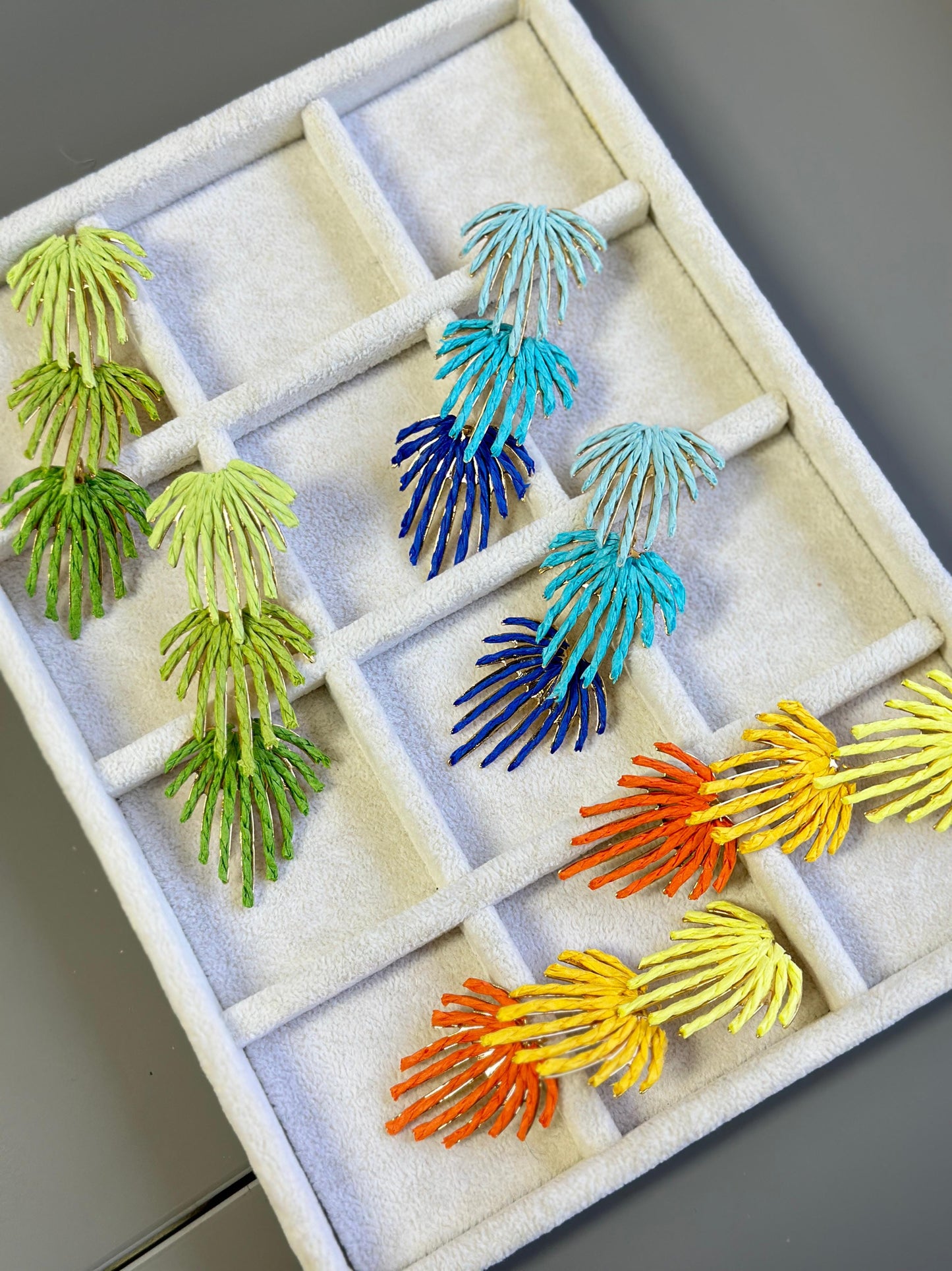 Yellow Tropics Woven Straw Earings (18K Gold Plated Brass) Earrings WASHEIN