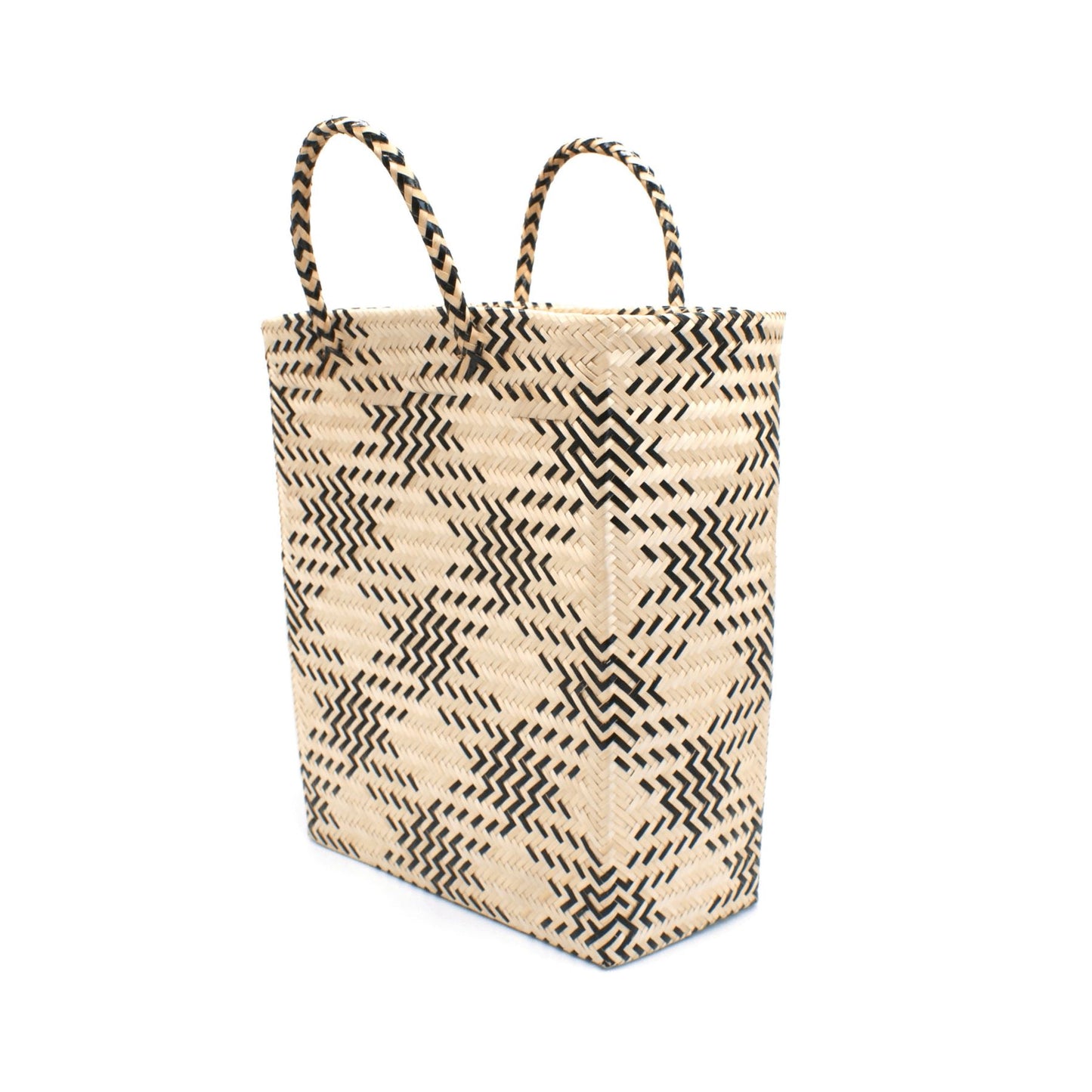 Amalfi Medium Black Straw Basket Bag BAG WASHEIN