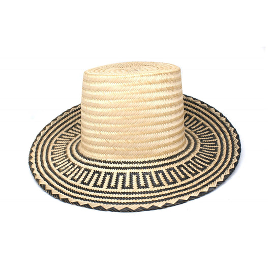 Andino Black Short Brim Straw Hat Hat WASHEIN