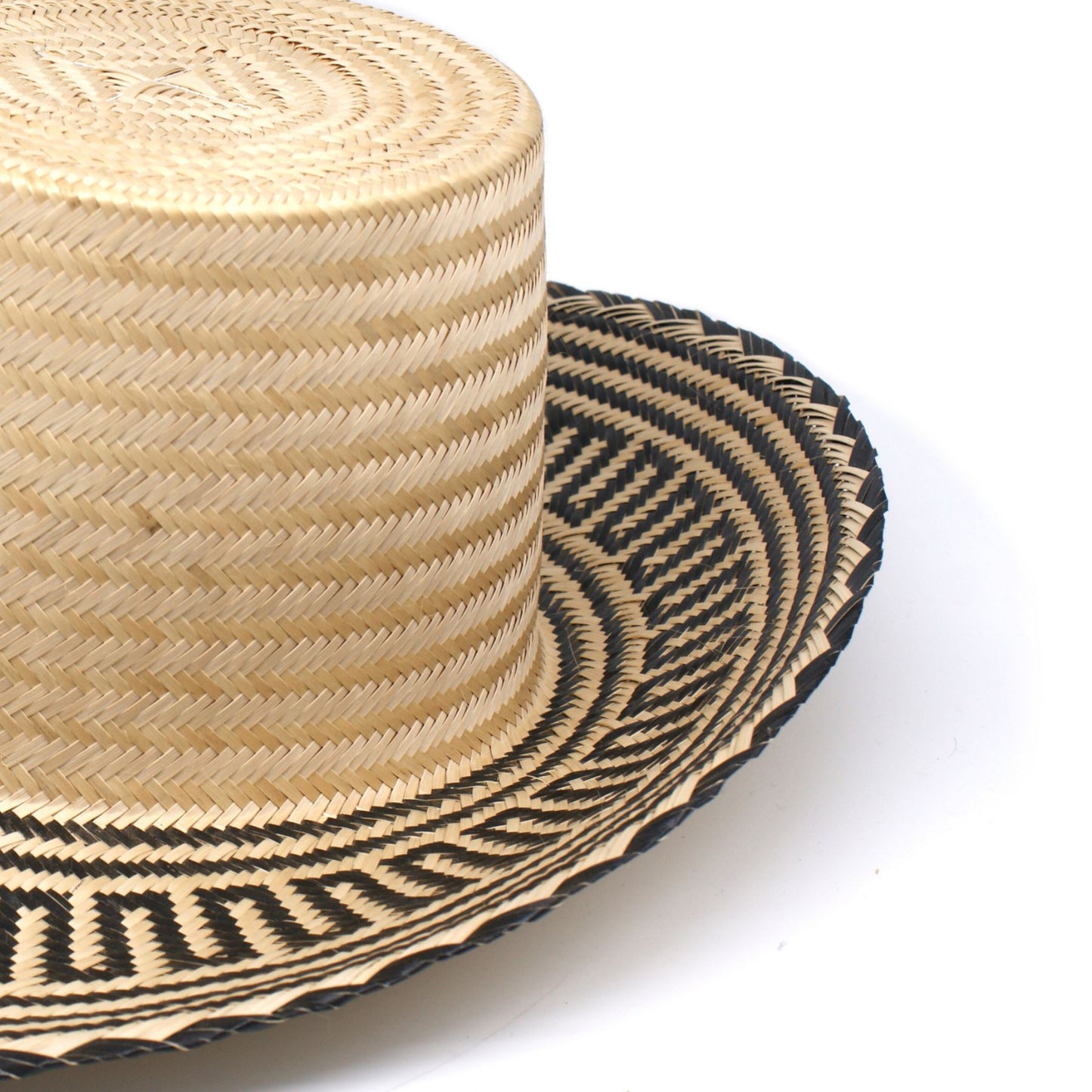 Andino Black Short Brim Straw Hat Hat WASHEIN