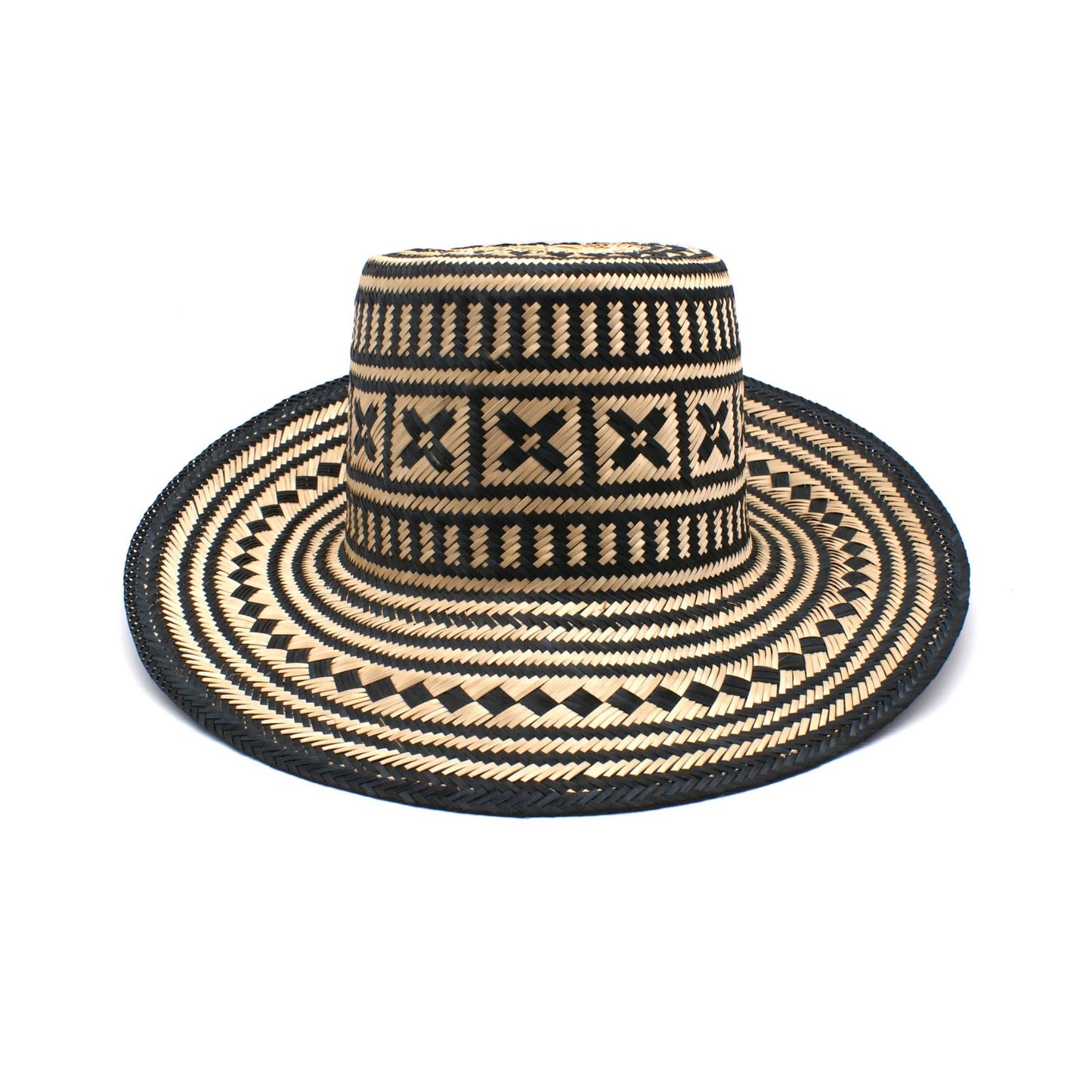 Arawak Black Short Brim Straw Hat Hat WASHEIN