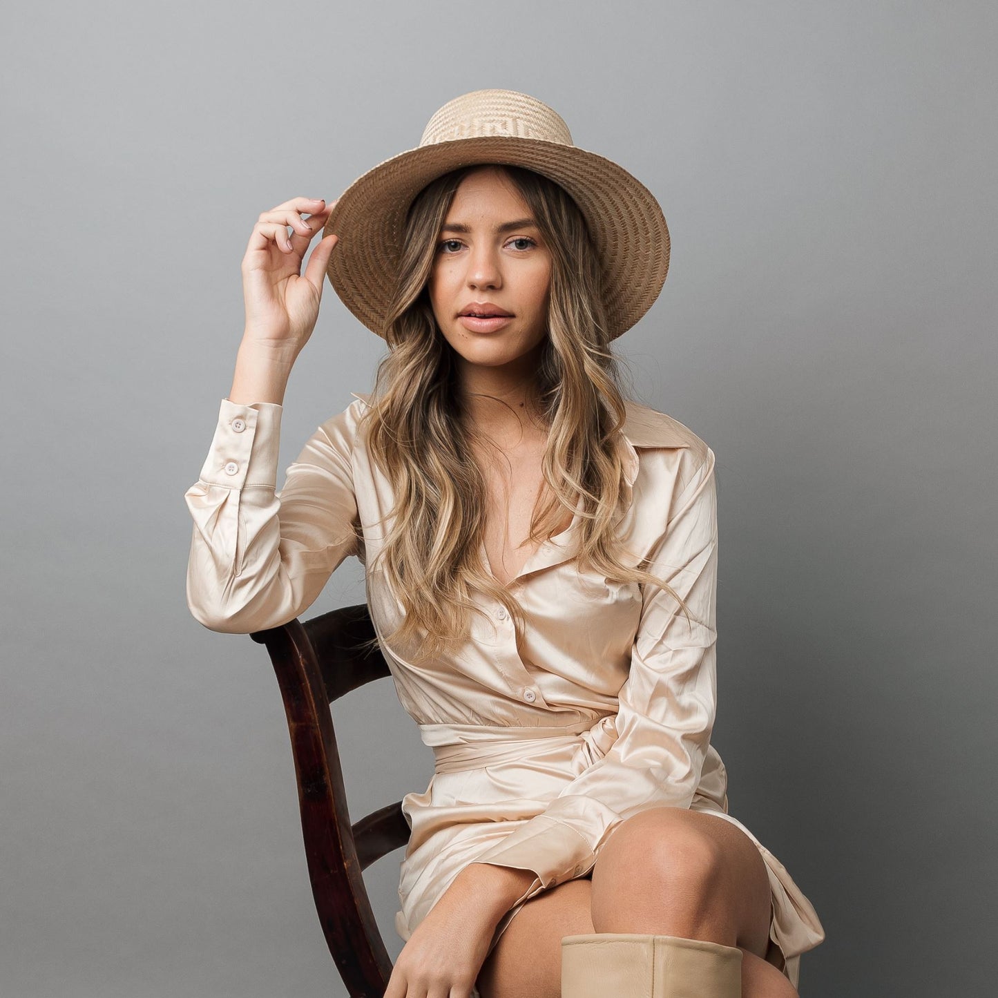 Arena Natural Short Brim Straw Hat Hat WASHEIN