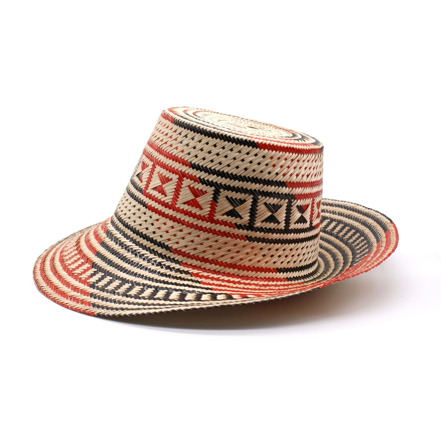 Binomio Red Short Brim Straw Hat Hat WASHEIN