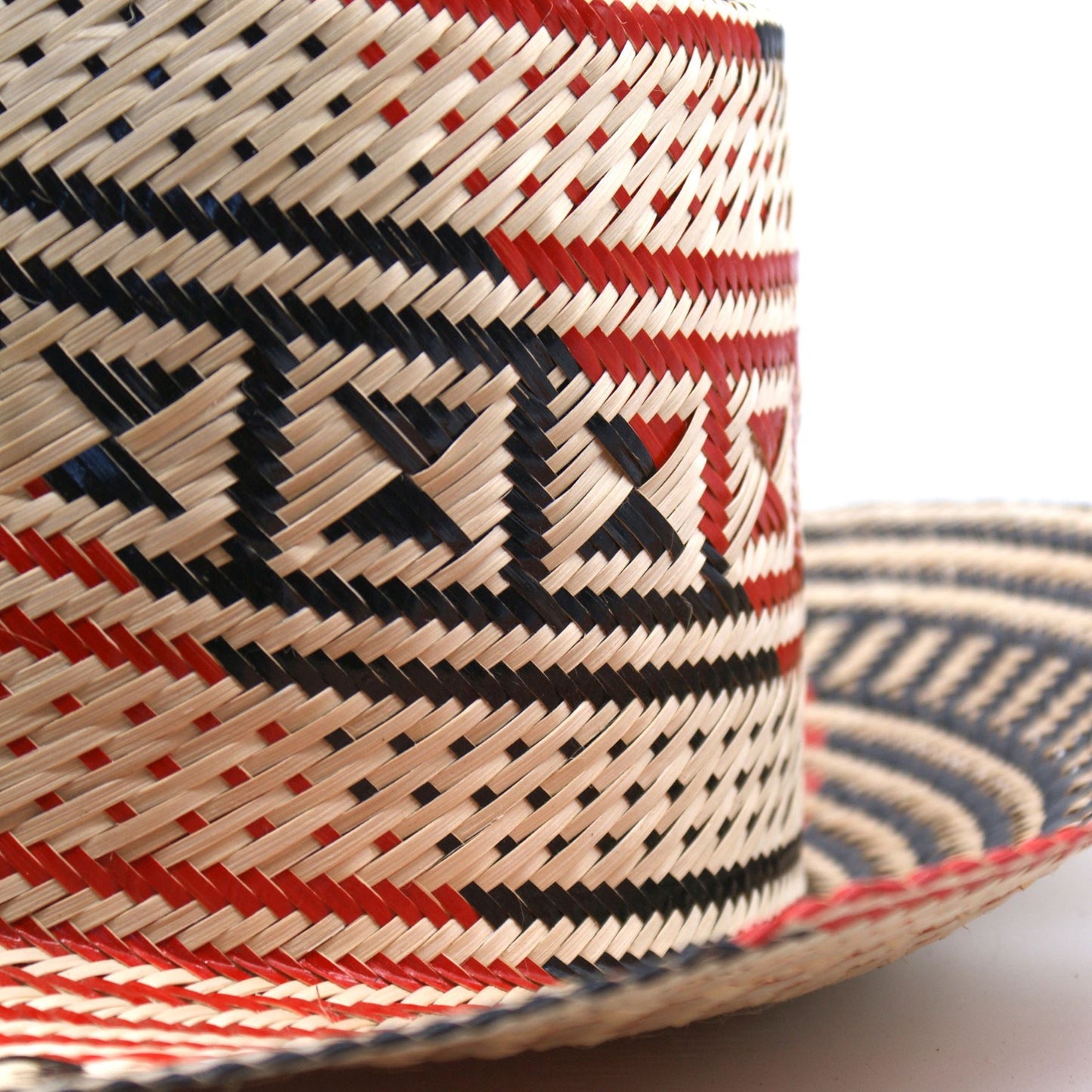 Binomio Red Short Brim Straw Hat Hat WASHEIN