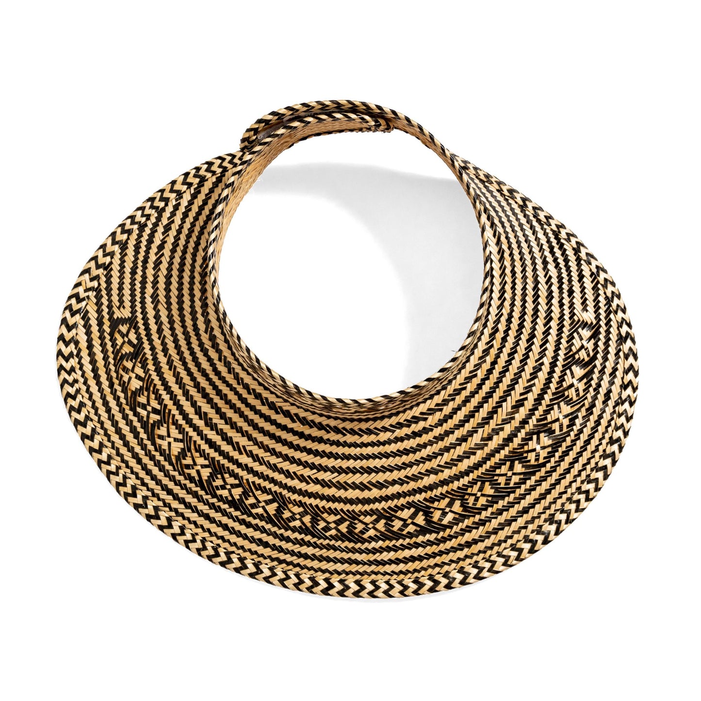 Black Woven Straw Sun Visor Visor WASHEIN