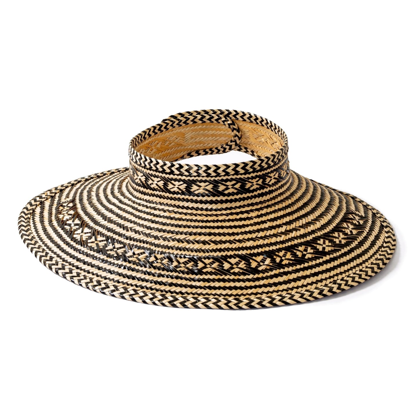 Black Woven Straw Sun Visor Visor WASHEIN