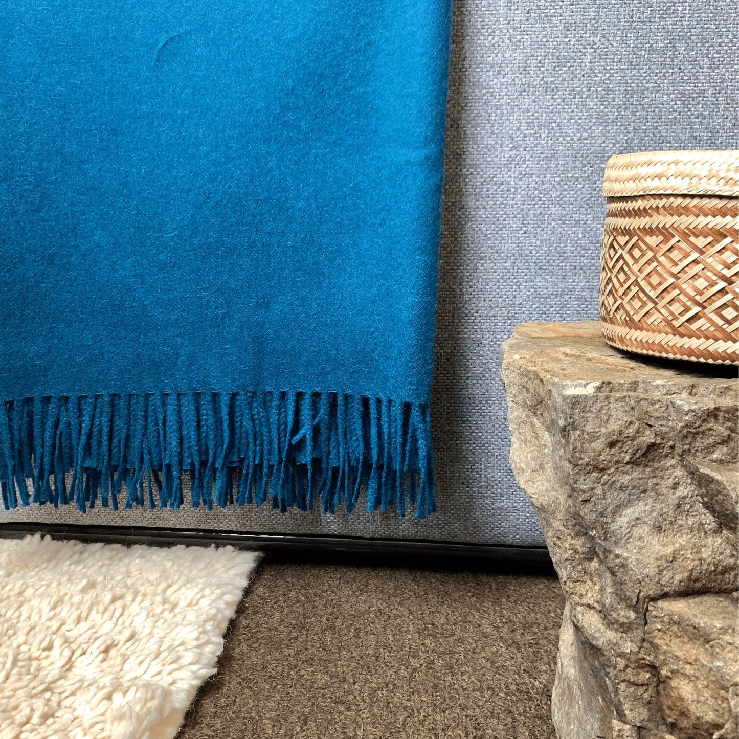 Blue Classic Premium Baby Alpaca Throw Throws WASHEIN