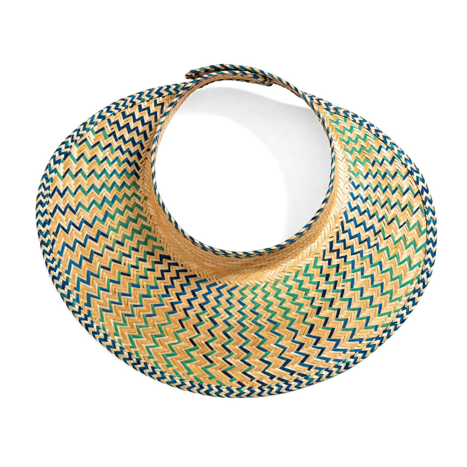 Blue Green Woven Straw Sun Visor Visor WASHEIN