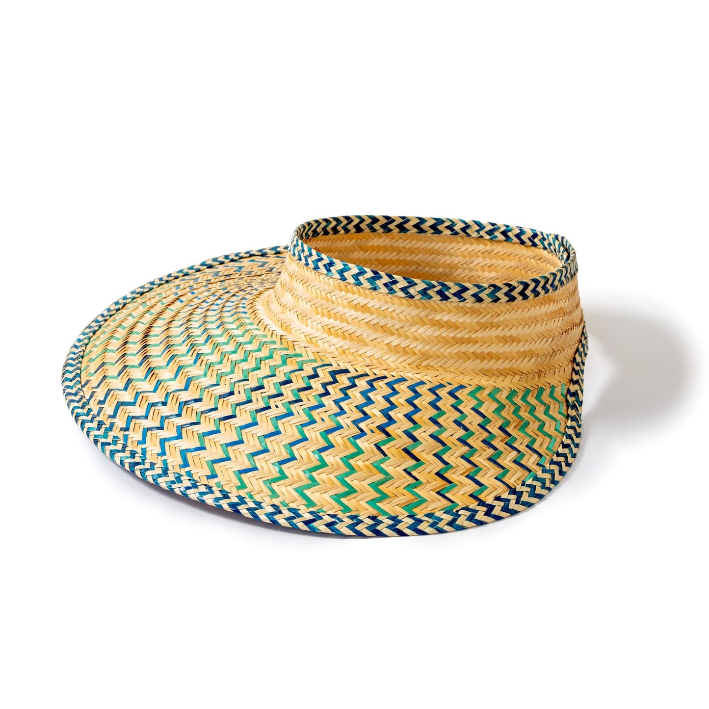 Blue Green Woven Straw Sun Visor Visor WASHEIN