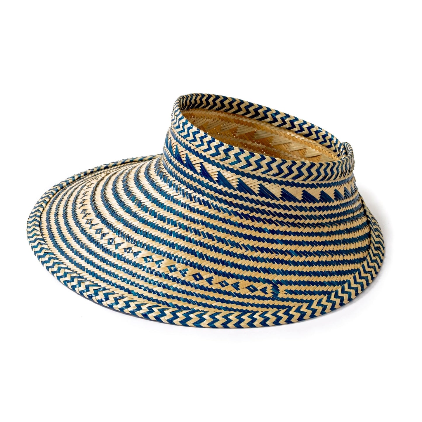 Blue Woven Straw Sun Visor Visor WASHEIN