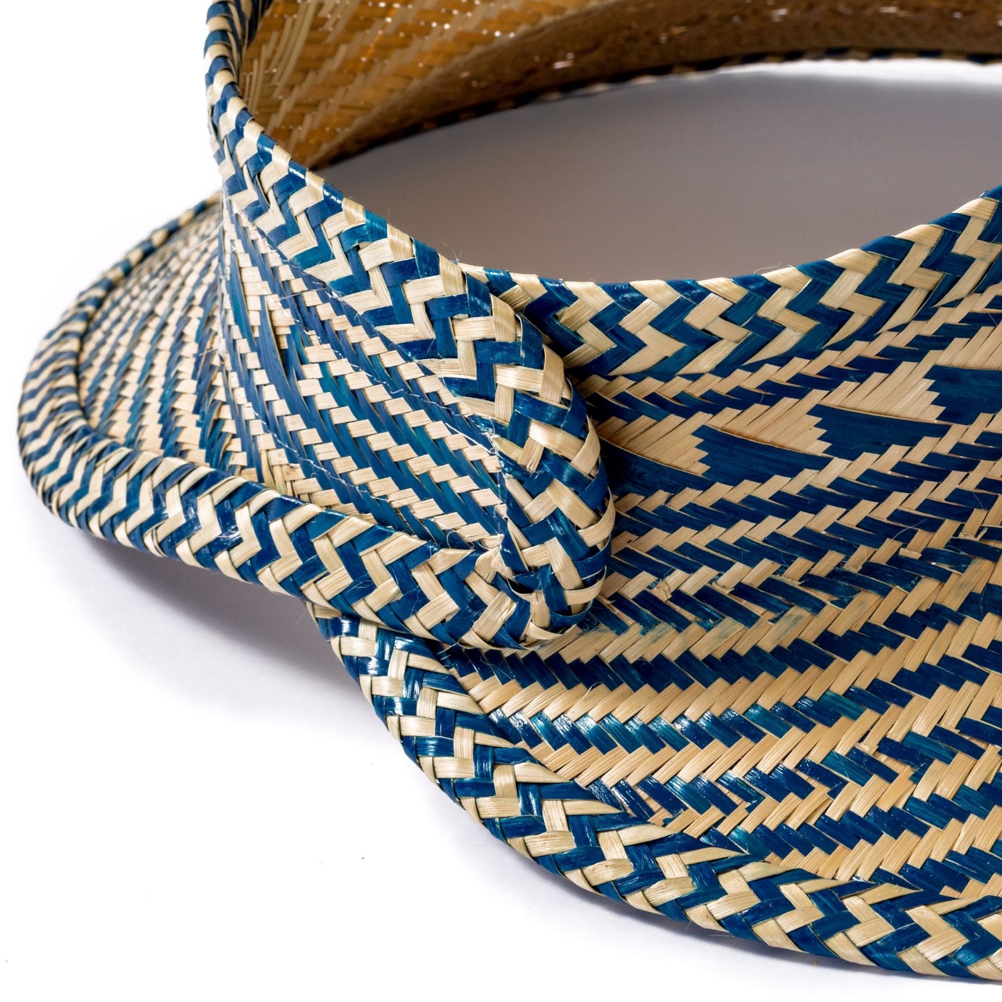 Blue Woven Straw Sun Visor Visor WASHEIN