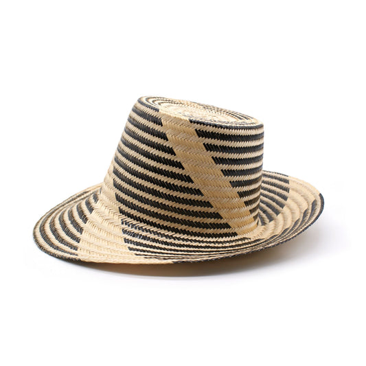 Breeze Black Short Brim Straw Hat Hat WASHEIN
