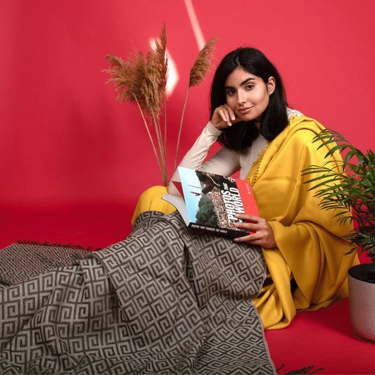 Brown Ethnic Premium Baby Alpaca Throw Throws WASHEIN