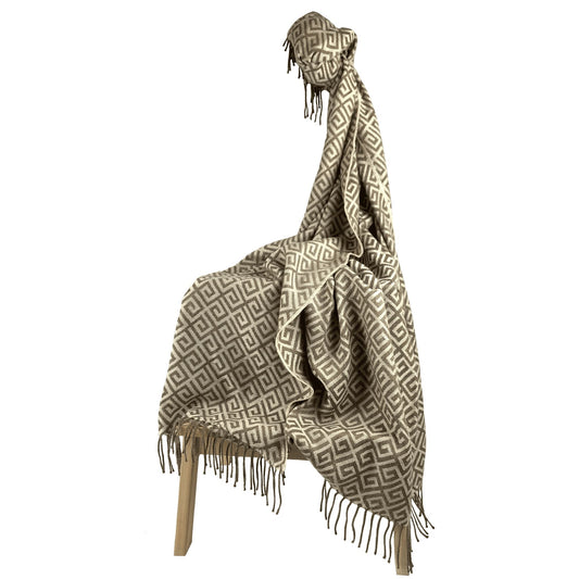 Brown Ethnic Premium Baby Alpaca Throw Throws WASHEIN