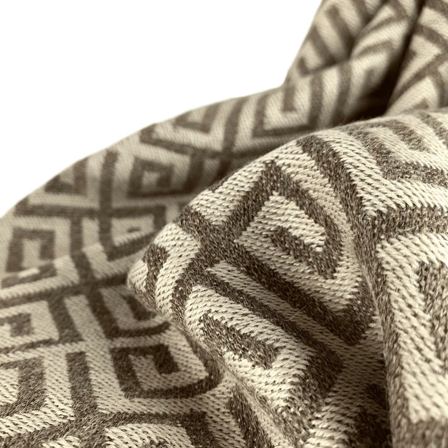 Brown Ethnic Premium Baby Alpaca Throw Throws WASHEIN