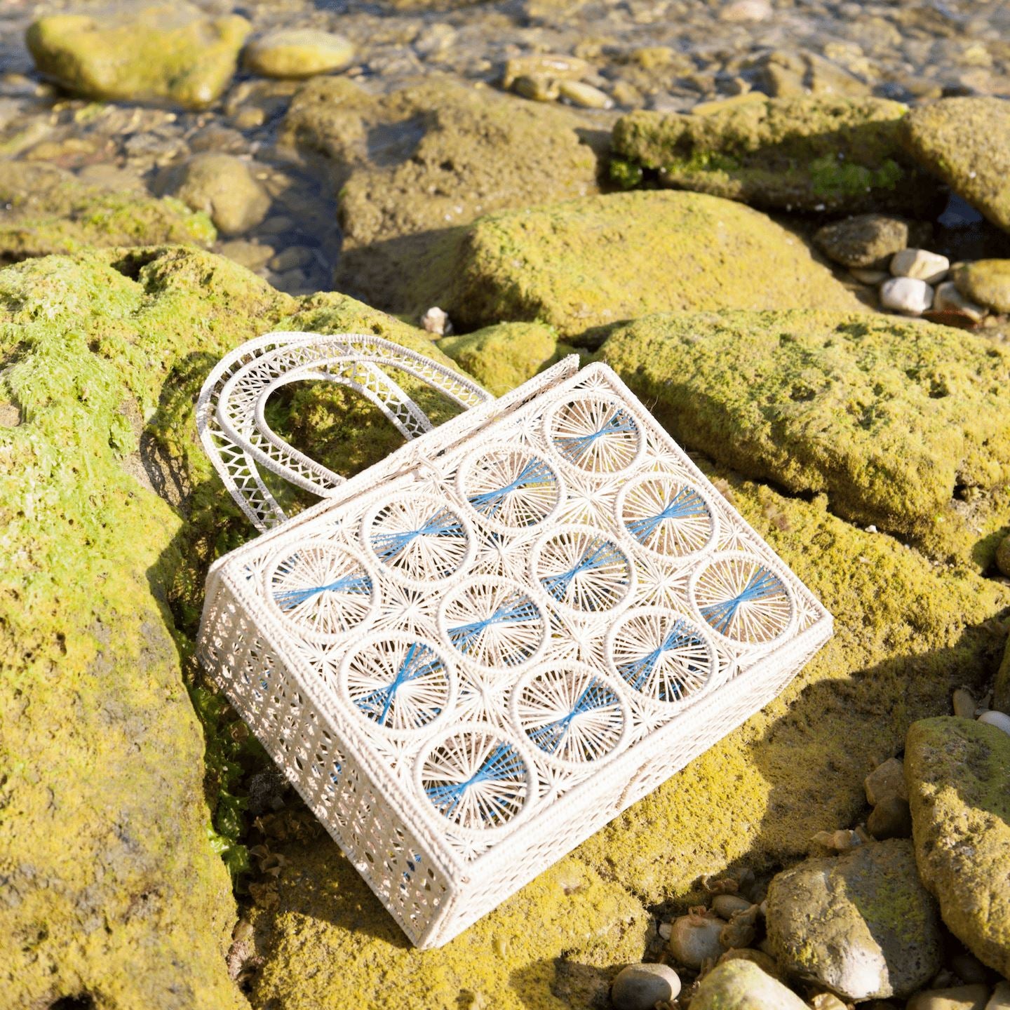 Cage Toquilla Straw Canasta Handbag BAG WASHEIN