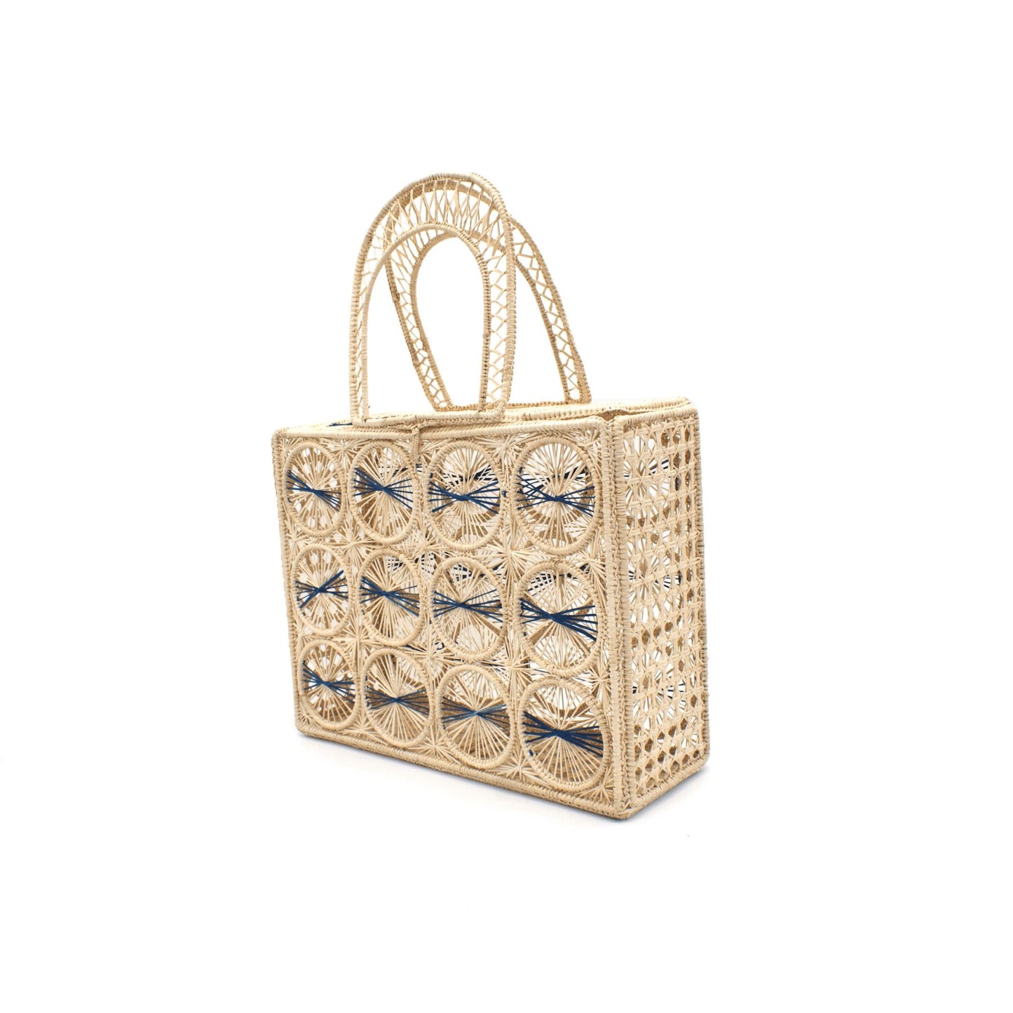 Cage Toquilla Straw Canasta Handbag BAG WASHEIN