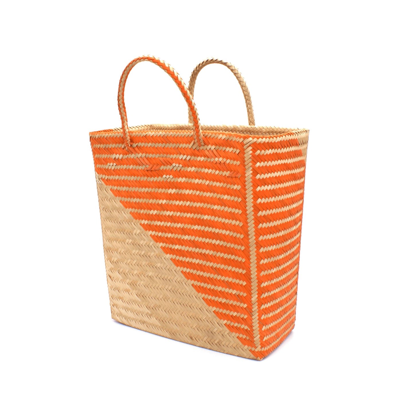 Capri Medium Orange Straw Basket Bag BAG WASHEIN