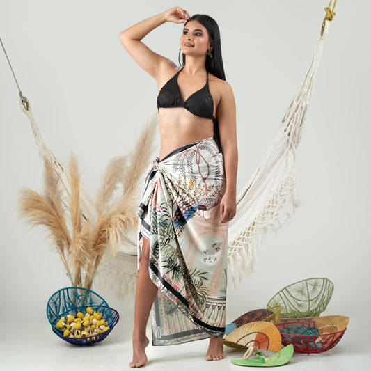 Cotton Satin - Sarong - Peacock Sarong WASHEIN