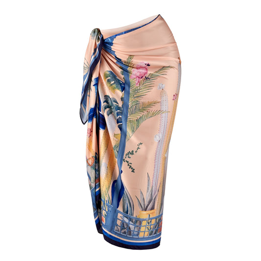 Cotton Satin - Sarong - Tropical Paradise Sarong WASHEIN
