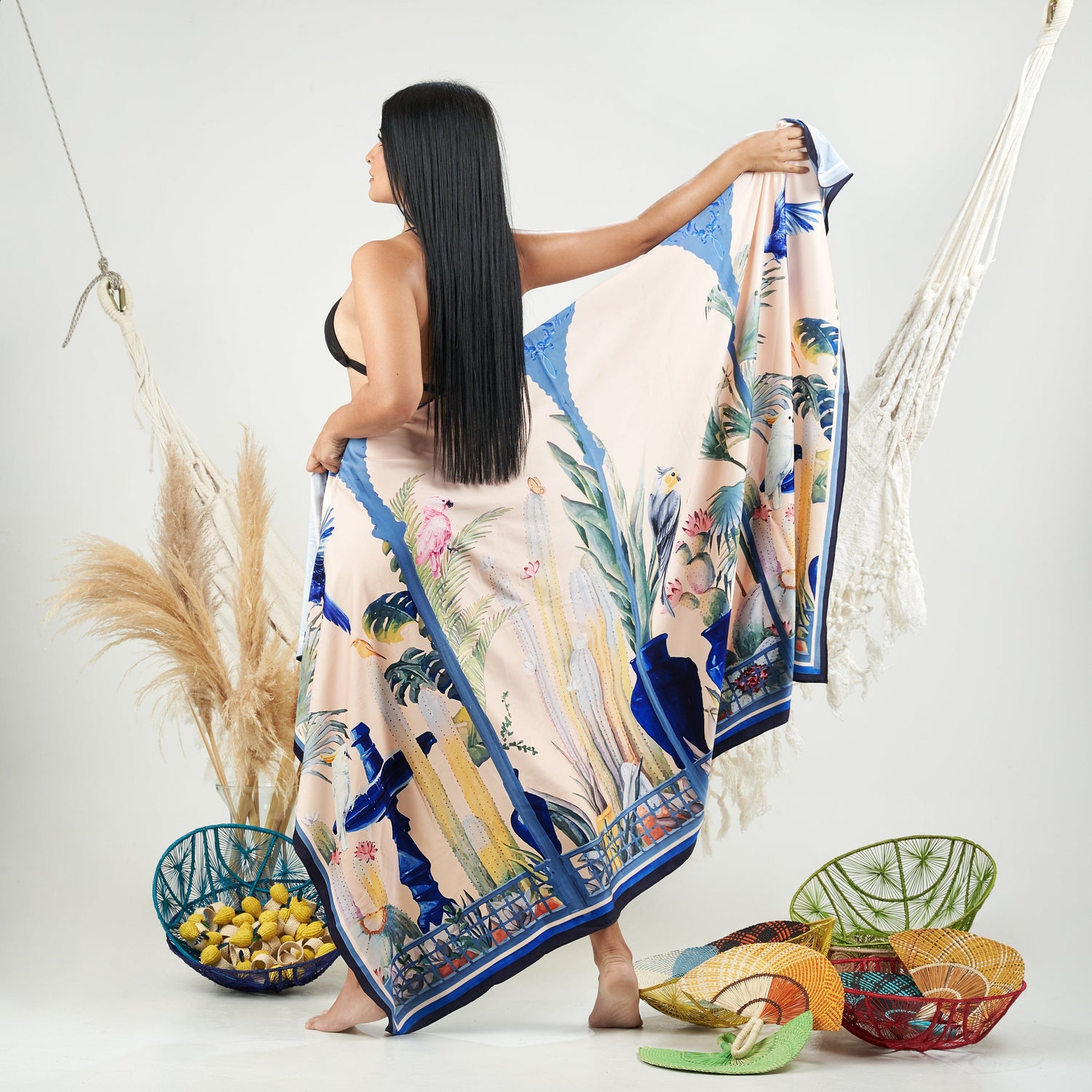 Cotton Satin - Sarong - Tropical Paradise Sarong WASHEIN