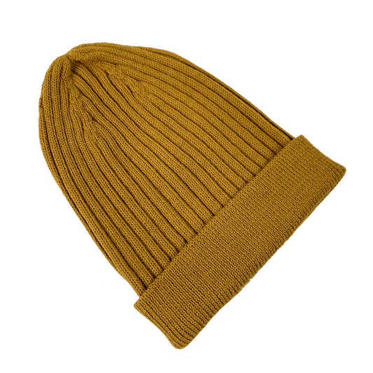 Dark Yellow Long Baby Alpaca Beanie Beanies WASHEIN