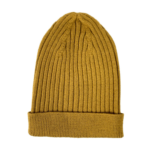 Dark Yellow Long Baby Alpaca Beanie Beanies WASHEIN