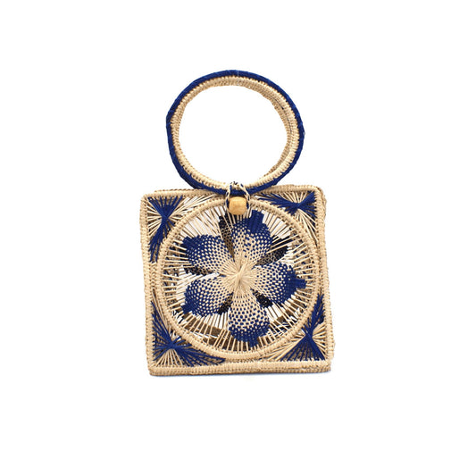 Flower Toquilla Straw Canasta Handbag BAG WASHEIN