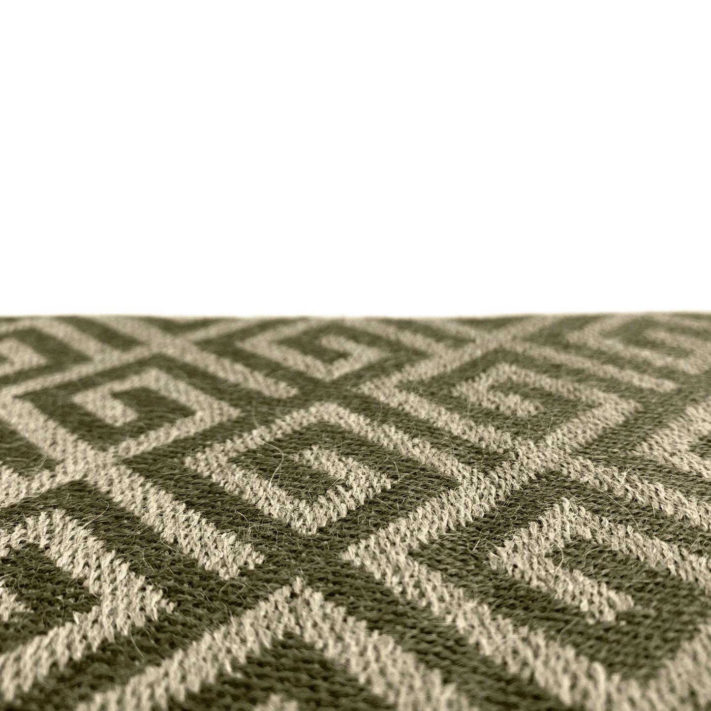Green Ethnic Premium Baby Alpaca Throw Throws WASHEIN
