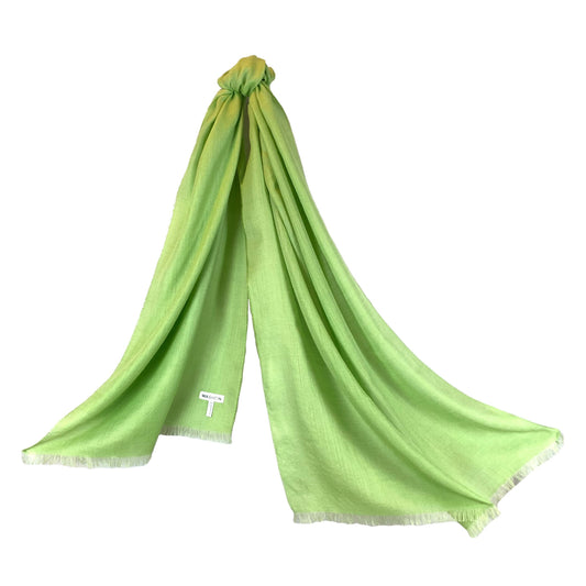 Green Premium Baby Alpaca & Silk Shawl Scarf Scarf WASHEIN